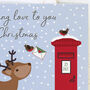 Sending Love This Christmas Reindeer Postbox Xmas Card, thumbnail 2 of 2