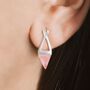 Rose Quartz Pyramid Gold Plated Sterling Silver Earrings, thumbnail 6 of 7