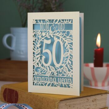 Golden Wedding Anniversary Card 50 Amazing Years, 5 of 7