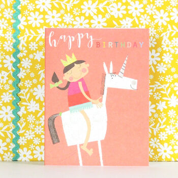 Mini Glittery Unicorn Birthday Card, 4 of 5