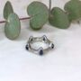 Sapphire Pear Drop 925 Sterling Silver Stacking Ring, thumbnail 1 of 8