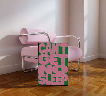 Can't Get No Sleep Print | Music Poster | Wall Art | House Music | Bold | Typographic | Wall Decor | Dj | Trance, 4 of 7