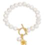 Vita Pearl Bracelet With Gold Cherry Blossom Charm, thumbnail 2 of 3