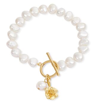 Vita Pearl Bracelet With Gold Cherry Blossom Charm, 2 of 3