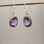 Purple Amethyst Sterling Silver Earrings, thumbnail 1 of 7