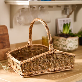 Vintage Wicker Trug Basket, 3 of 8