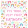 Girls 1st Birthday Card, Rainbow First Birthday Card, thumbnail 3 of 3