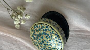 Indian Handpainted Jewellery Box Kashmir Paper Mache, 2 of 11