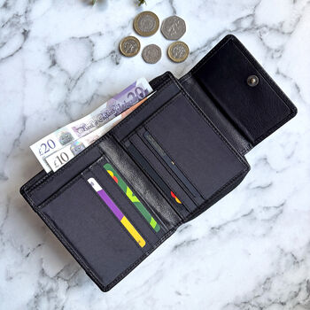 Women's Black Leather Purse Hand Woven, 3 of 3