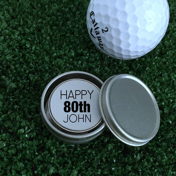 Personalised Happy 80th Birthday Golf Ball Marker, 2 of 4
