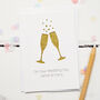 Personalised Champagne Flutes Glitter Cut Out Card, thumbnail 1 of 4