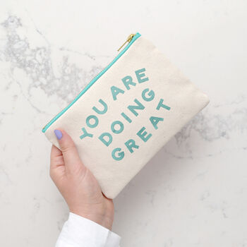 'You Are Doing Great' Little Pouch Makeup Bag, 2 of 5