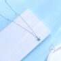 Tiny Aquamarine Blue Cz Flower Necklace, thumbnail 8 of 12