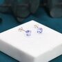 3D Lilac Purple Crystal Cube Stud Earrings, thumbnail 1 of 10