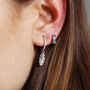 Sterling Silver Multi Coloured Mini Hoop Earrings, thumbnail 5 of 10