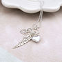 Sterling Silver Wing And Hearts Necklace, thumbnail 1 of 5