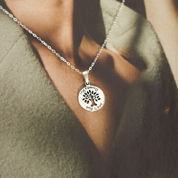 Sterling Silver Family Tree Of Life Engraved Necklace, 5 of 10