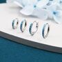 Turquoise Huggie Hoop Earrings In Sterling Silver, thumbnail 2 of 11