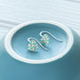 Jade Green And Gold Colour Small Heart Earrings, thumbnail 2 of 3