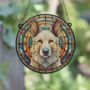 German Shepherd White Stained Glass Effect Suncatcher, thumbnail 3 of 3