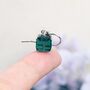 Emerald Green Crystal Cube Drop Hook Earrings, thumbnail 10 of 12