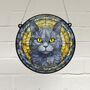 Cat British Shorthair Stained Glass Effect Suncatcher, thumbnail 1 of 5