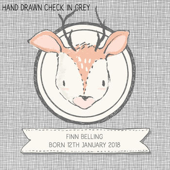 Personalised New Baby Deer Print, 2 of 8