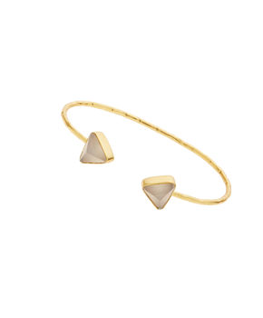 Gold Plated Bangle With Triangle Gemstones, 4 of 5