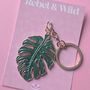 Monstera Leaf Enamel Keyring, thumbnail 1 of 2