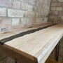 Oak Resin River Console Table With Hairpin Legs, thumbnail 7 of 12