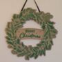 Screenprinted Foliage Wooden Christmas Wreath, thumbnail 3 of 7