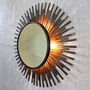 Xenna Antique Copper Sunburst Rays Light Wall Mirror, thumbnail 2 of 4