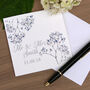 Personalised Blue And Grey Floral Wedding Card, thumbnail 2 of 2