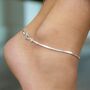 925 Silver Slim Snake Chain Asian Payal Anklet, thumbnail 1 of 5