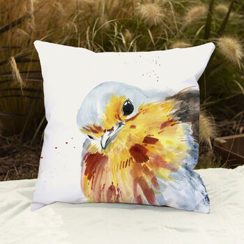 Inky Robin Outdoor Cushion For Garden Furniture, 5 of 7