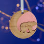 Starry Bear Wood Personalised Christmas Decoration, thumbnail 2 of 7