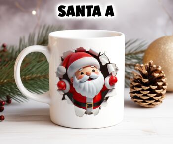 Personalised Christmas Santa Breakout Gift Mug, 3 of 4