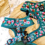 Vintage Clover Green Peonies Dog Harness, thumbnail 5 of 12