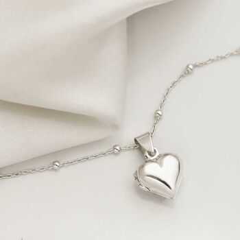 Sterling Silver Tiny Heart Locket, 3 of 7