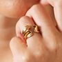 Stainless Steel Open Wave Adjustable Ring, thumbnail 2 of 4
