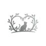 Cat Branch Heart Steel Garden Sculpture, thumbnail 2 of 3