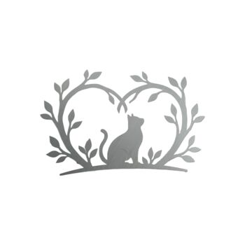 Cat Branch Heart Steel Garden Sculpture, 2 of 3