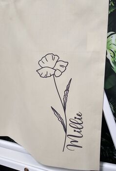 Personalised Tote Bag With Minimalist Floral Design, 2 of 3
