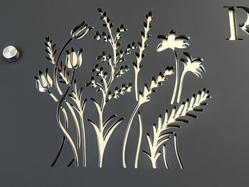 Personalised Wild Flower Design House Sign Acrylic, 2 of 4