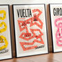 Set Of Three Grand Tours Cycling Prints, Tour Giro Vuelta, Cyclist Gift, thumbnail 5 of 10