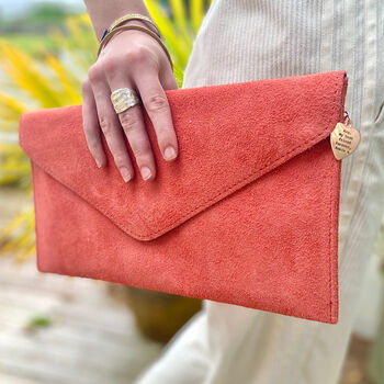 Personalised Clutch Suede Clutch Bag, 3 of 3