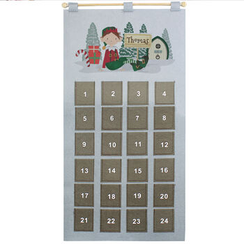 Personalised Elf Advent Calendar – Silver Grey, 5 of 5