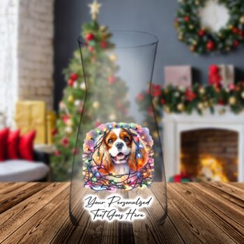 Personalised King Charles Spaniel In Christmas Lights, 8 of 10