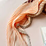 Pleated Candy Stripes Silky Scarf In A Handbag Box, thumbnail 3 of 8