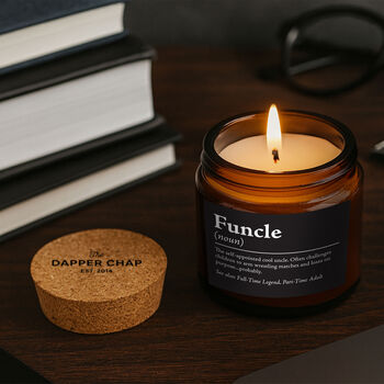 Brown Jar Candle • “Funcle” • Scented Jar Candle • Gift For Him • Special Uncle • Novelty Candle • Humor Candle, 2 of 3
